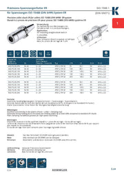 Τεχνικά χαρακτηριστικά SK-ER2.5 (High clamping force) - Κώνος SK της Kemmler για Collet ER υψηλής ακρίβειας G2.5 στις 25.000RPM (high clamping force) (σελ. 2)