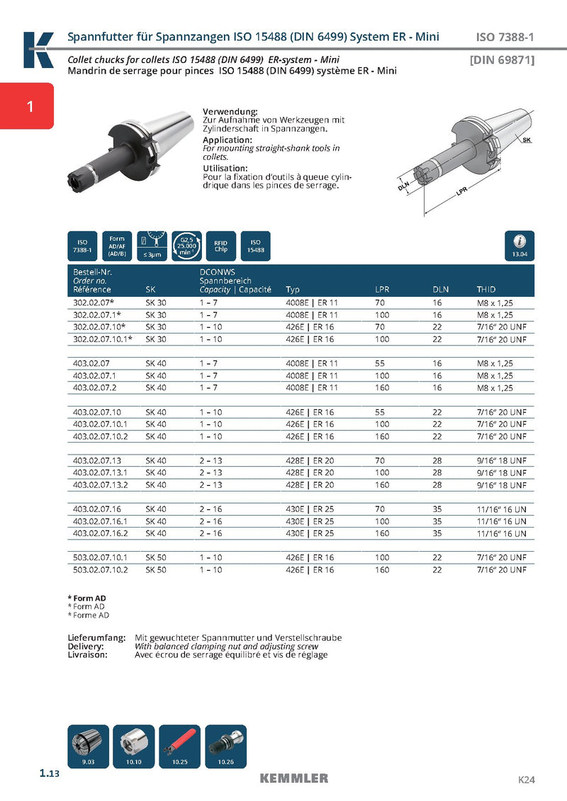 Κώνος SK για Collet ER υψηλής ακρίβειας G2.5 στις 25.000RPM (Mini) - Image 3