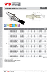 Τεχνικά χαρακτηριστικά SK-SFHC - Κώνος SK Shrink Fit της YG με έξτρα κανάλια και τρύπες για σαπουνέλαιο (σελ. 2)