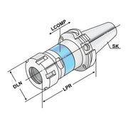 Κώνος SK με Μικροαντιστάθμιση Ζ (0.5mm) σε κολαούζα με collet ER (SYNCHRO TAPPING CHUCK Kemmler) - Image 2