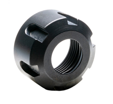 Παξιμάδι σύσφιξης collet Yg SQ-ER, μαύρο μεταλλικό με εσωτερικό σπείρωμα και εγκοπές σύσφιξης