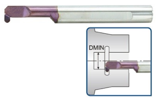 Μίνι μανέλα καρβιδίου Echain Nanocut GK4RL110R05 για O-rings, ασημί σώμα με μωβ κοπτικό άκρο