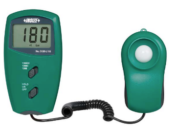Φωτόμετρο Insize 0130-L110 έως 100.000 lux, πράσινο με LCD οθόνη και απομακρυσμένο αισθητήρα με καλώδιο σπιράλ