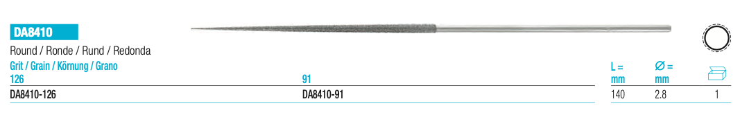 DA8410-126 - Διαμαντόλιμα Χειρός Στρογγυλή