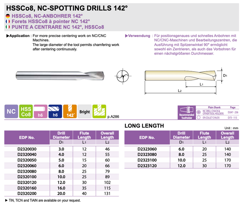 Κεντροτρύπανο 142° Κοβαλτίου Yg