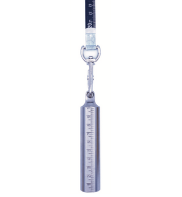 U βαρίδι INOX Richter U-121-weight 400g 121x25 mm, κυλινδρικό με χάρακα και κρίκο σύνδεσης μετροταινίας δεξαμενής