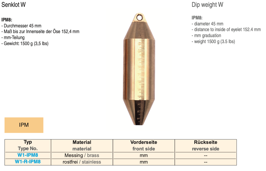 Βαρίδι IPM8 INOX 152.4 x 30 mm 1500g Richter