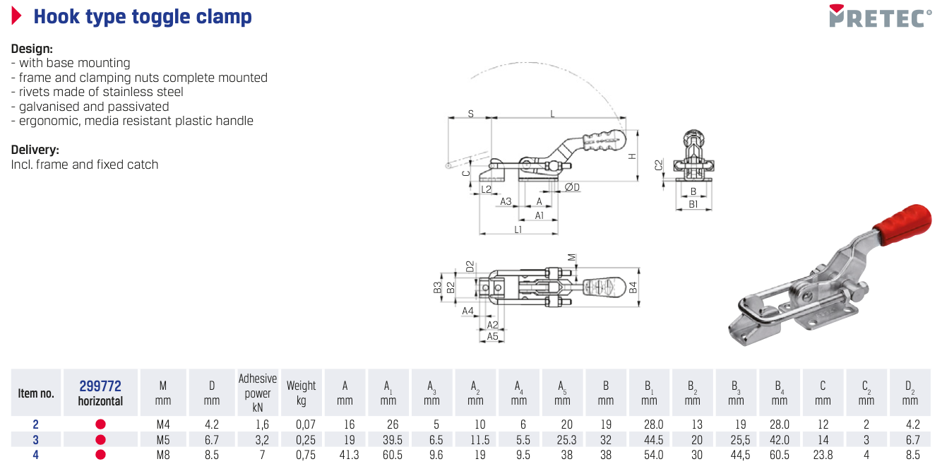 Σφιγκτήρας Hook Type Toggle Pretec