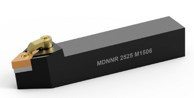 Μανέλα τόρνου Echain MDNNN MDNNR 2525 M1506 για πλακίδιο ρόμβος 55°, μαύρο σώμα με σφιγκτήρα και βίδα στερέωσης