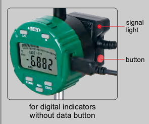 Αντάπτορας Bluetooth Insize 7214-50M για ψηφιακά ρολόγια, πράσινη μονάδα με οθόνη και καλώδιο, LED ένδειξη και κουμπί