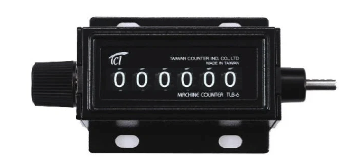 Στροφόμετρο Counter TLB-6, 6 ψηφίων, μαύρο, δεξιόστροφο με μηχανικό καντράν εργοστασιακής ρύθμισης.