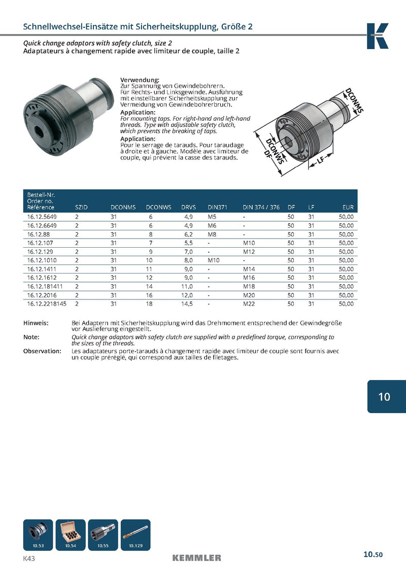 Collet Αντάπτορες ταχείας αλλαγής της Kemmler για κολαούζα, ΜΕ συμπλέκτη ασφαλείας - Image 4