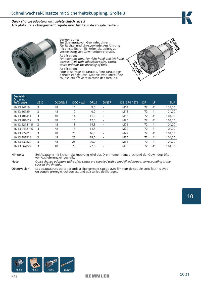 Collet Αντάπτορες ταχείας αλλαγής της Kemmler για κολαούζα, ΜΕ συμπλέκτη ασφαλείας - Image 5