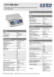 Zυγός Ακριβείας εώς 65 kg με ανάγνωση 1 gr Kern
