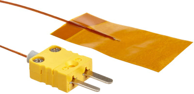 Θερμοστοιχείο τύπου K PCE Instruments TF-509 με κίτρινο βύσμα και αυτοκόλλητη ταινία αισθητήρα 250°C