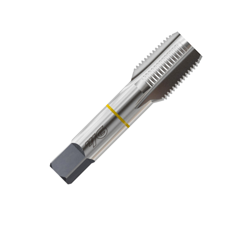 Κολαούζο μηχανής YG TM-NPT για κωνικό σπείρωμα σωλήνων NPT, ασημί με κίτρινη γραμμή και τετράγωνο άκρο