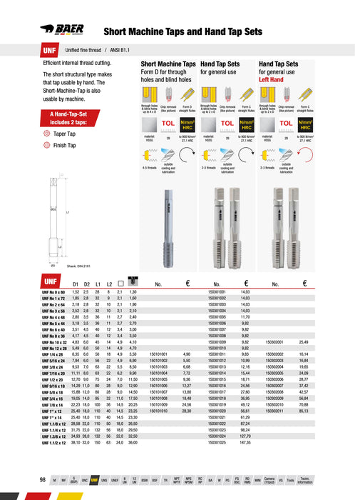 Κολαουζο Ιντσας  UNF Αριστερό Χειρός Αμερικάνικο ψιλόπασο Baer