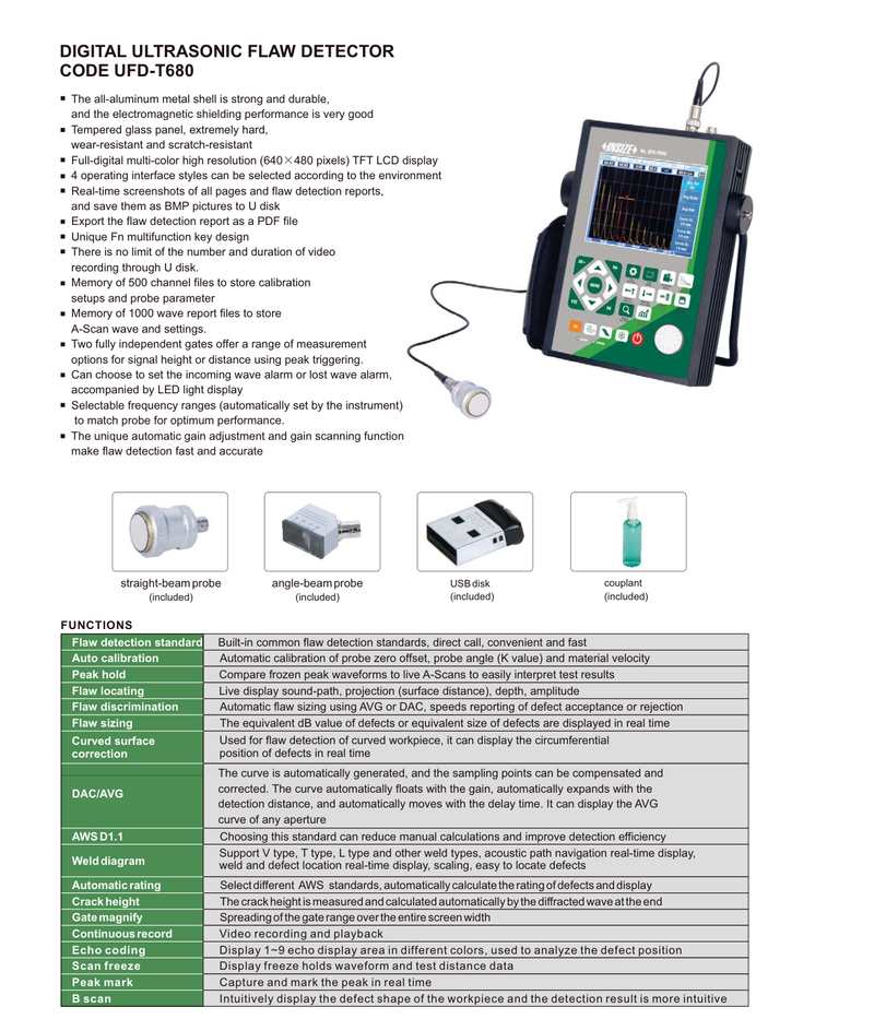 Παχύμετρο Υπερήχων Επιθεώρησης Insize
