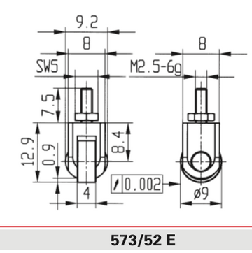 Technical specifications 573/52 E - Contact Points for Dial Indicators