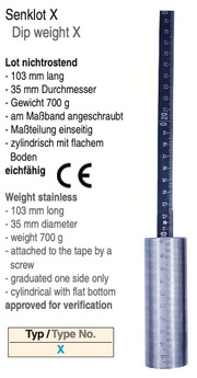 Βαρίδι Ανοξείδωτο 103 x 35 mm 700g Richter