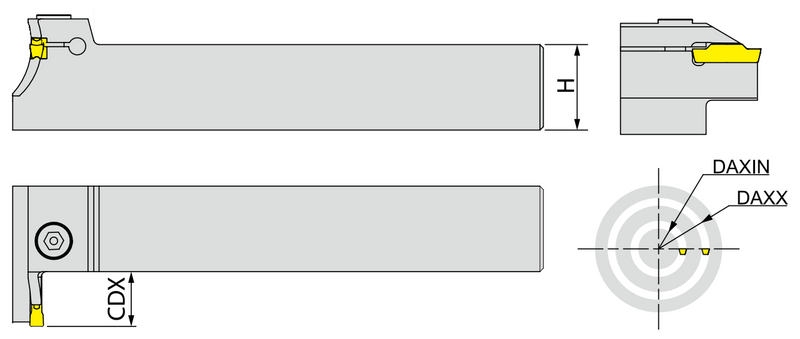YG Grooving Face Lathe Handle for Slitting and Grooving Inserts TD--
