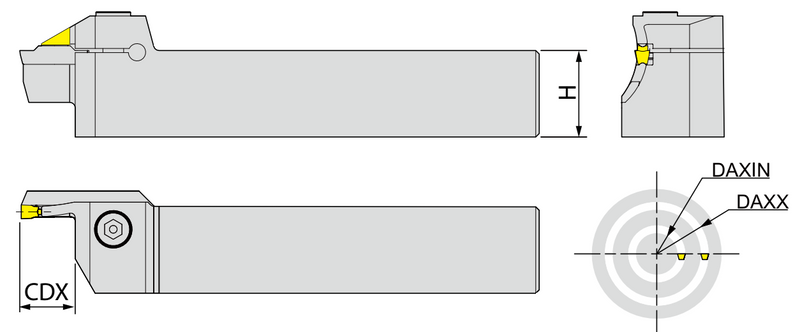 YG Grooving Lathe Handle for Splitting and Grooving Inserts TD--