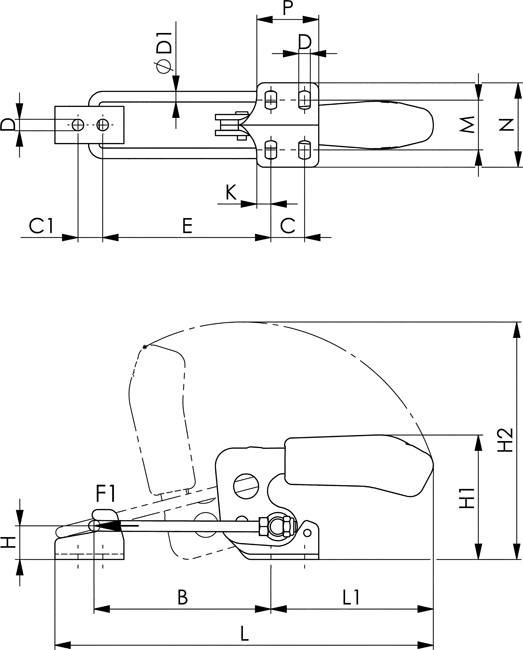 Τεχνικά χαρακτηριστικά 299770 - Σφιγκτήρας Hook Type Toggle