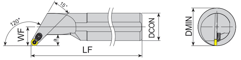 Μανέλα Τόρνου Εσωτερική YG για Στρογγυλό Πλακίδιο RC-- (Γενικής Χρήσης & Κατεργασίας μορφής)