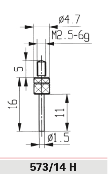 Technical specifications 573/14 H - Carbide Contact Points for Dial Indicators