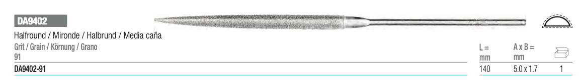 Hand Diamond File Half-Round