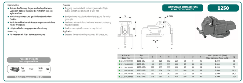 Mέγγενη Πάγκου Heavy Duty Bison