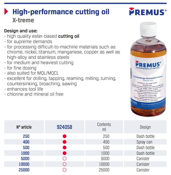Cutting fluid High-performance cutting oil X-treme