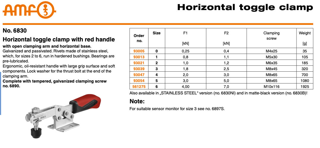 Horizontal Toggle Clamp
