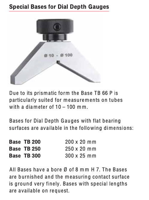 Additional base for Prism Dial Indicator for large shafts