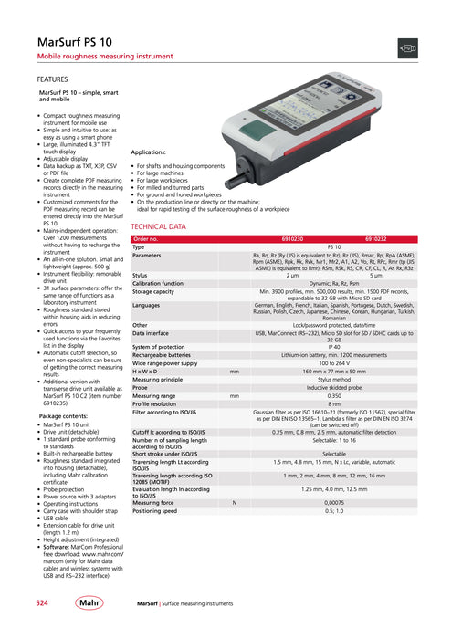 ISR-C300 - Roughness tester with connection to computer or mobile and touchscreen