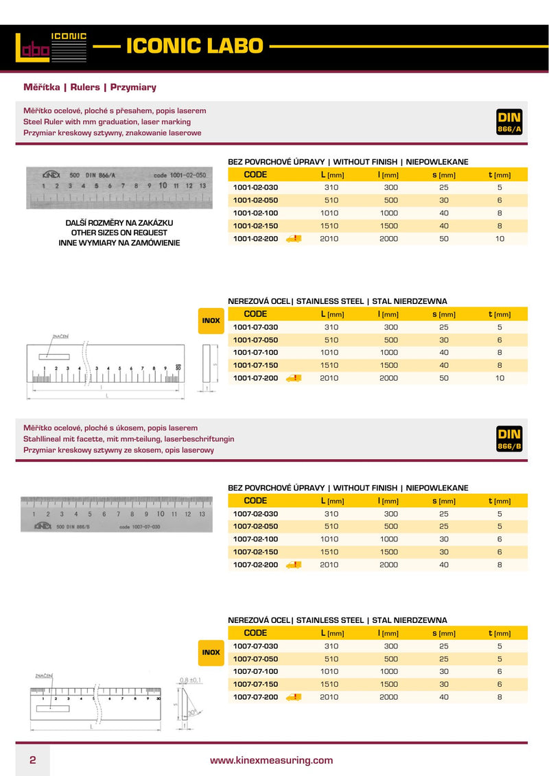 Ρίγα Μετρητική Άκαμπτη Type DIN 866/A - Image 3