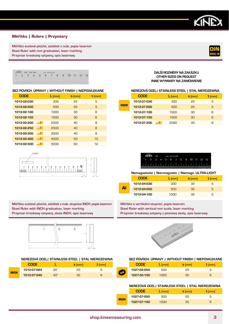 Ρίγα Μετρητική Άκαμπτη Type DIN 866/B - Image 3