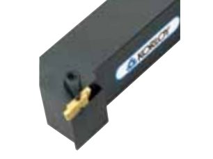Εξωτερική μανέλα τόρνου Korloy GFT-320R, μαύρη, με χρυσό ένθετο κοπής για λούκια/ασφάλειες
