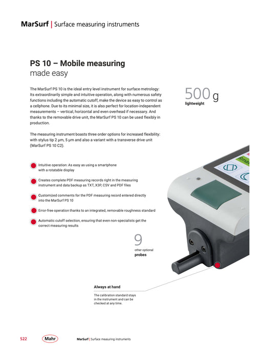 ISR-C300 - Roughness tester with connection to computer or mobile and touchscreen