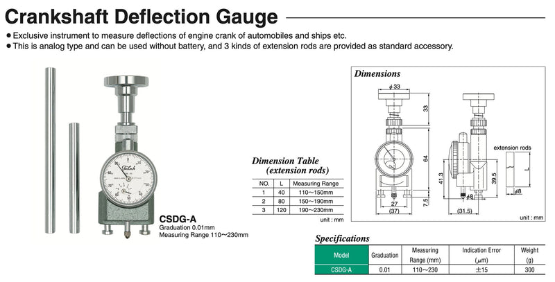 Crankshaft Deflection Gauge 110-230mm - Image 2