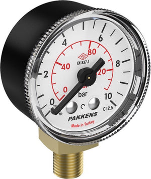 Pressure gauge Ø40 mm Class 2.5 Bottom Thread 1/4"