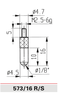 Technical specifications 573/16 R/S - Ruby and Sapphire Contact Points for Dial Indicators