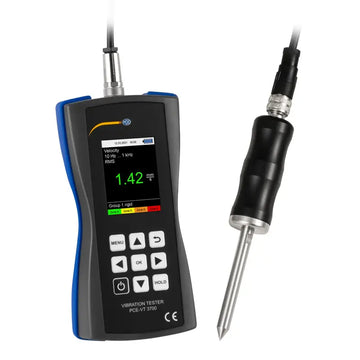 PCE Instruments PCE-VT 3700S vibration meter with colour display and probe-tip sensor with cable