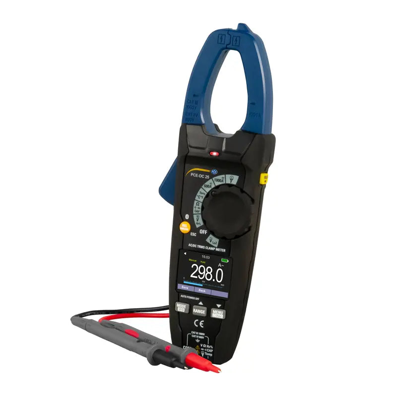 Αμπεροτσιμπίδα AC/DC με Bluetooth PCE Instruments PCE-DC 25 – Μέτρηση έως 1000 A / 1000 V, συνέχειας, θερμοκρασίας & NCV
