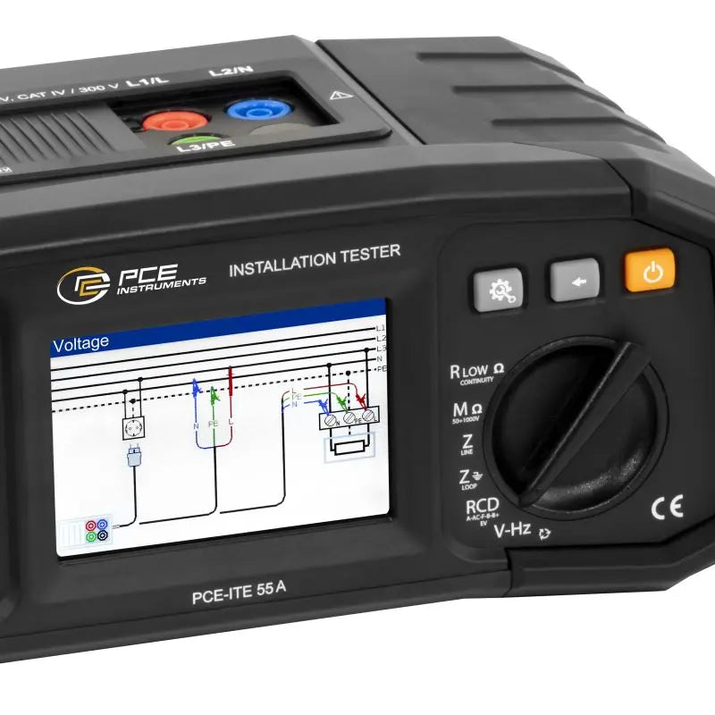 Μετρητής μόνωσης PCE Instruments PCE-ITE 55A με έγχρωμη οθόνη και περιστροφικό επιλογέα λειτουργιών
