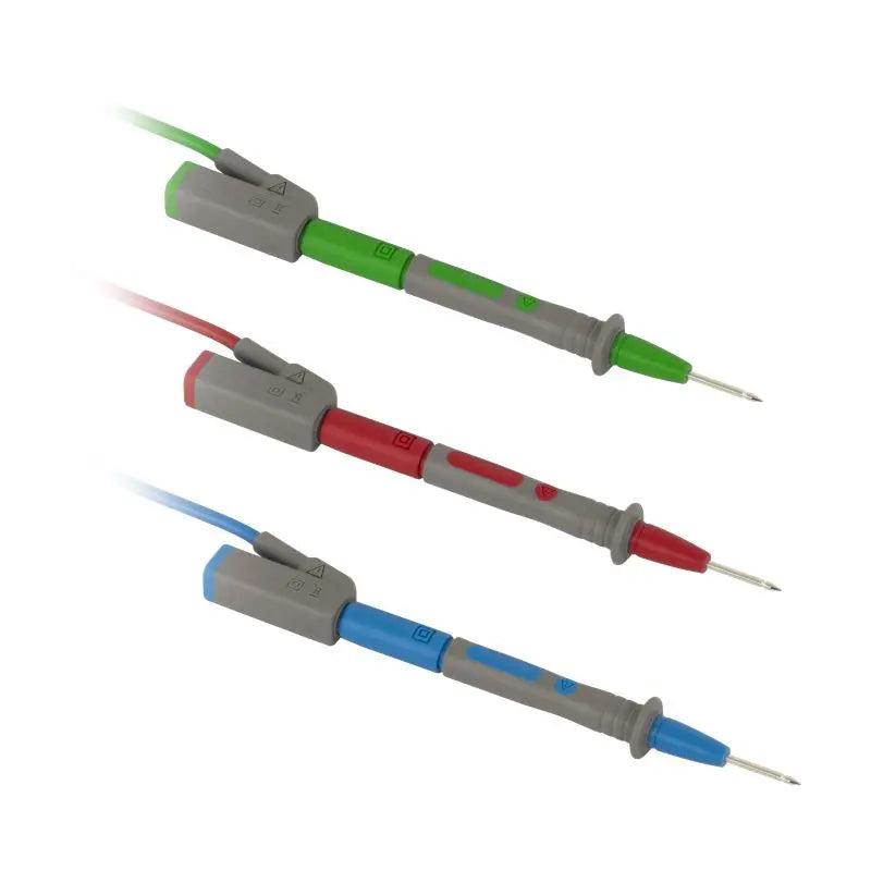 Σετ ακροδεκτών μέτρησης PCE Instruments PCE-ITE 55A με μύτες, σε πράσινο/κόκκινο/μπλε και γκρι σώμα