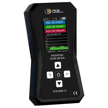 Μετρητής ραδιενέργειας PCE Instruments PCE-RDM 10 με έγχρωμη οθόνη και πλήκτρα πλοήγησης, μαύρος