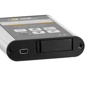 Φωτόμετρο UV/LUX PCE Instruments με πλήκτρα ελέγχου, θύρα mini USB και μαύρο καπάκι μπαταρίας στο κάτω μέρος