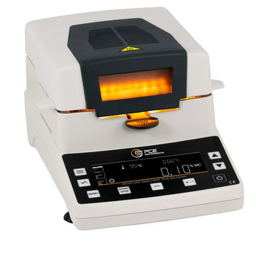 PCE Instruments PCE-MA 100 moisture analyzer with heating chamber and digital %MC display, white-black