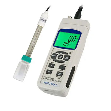 Ψηφιακός μετρητής pH PCE Instruments PCE-PHD 1-PH με πράσινη οθόνη και ηλεκτρόδιο με καλώδιο